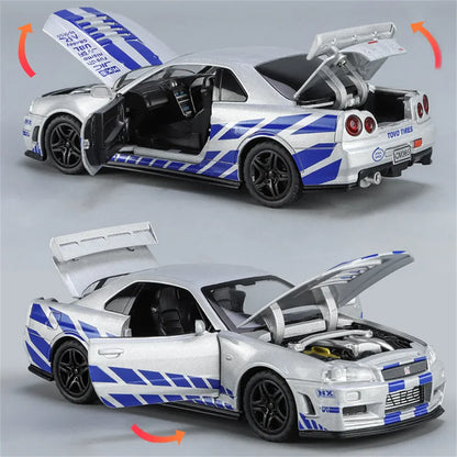 🏎️ Nissan Skyline GTR R34 Escala 1:32