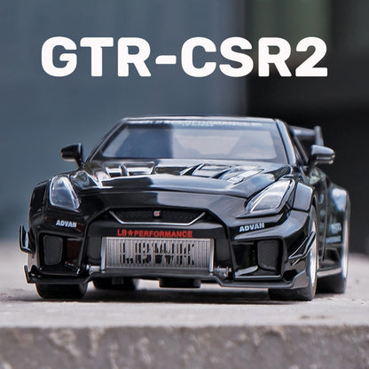 🏎️ Nissan GT-R Preto Escala 1:32 Miniatura